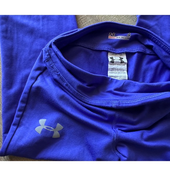 Under Armour Girls Purple AllSeasonGear Flare Leggings Athletic Pants Size 4 - Picture 4 of 5